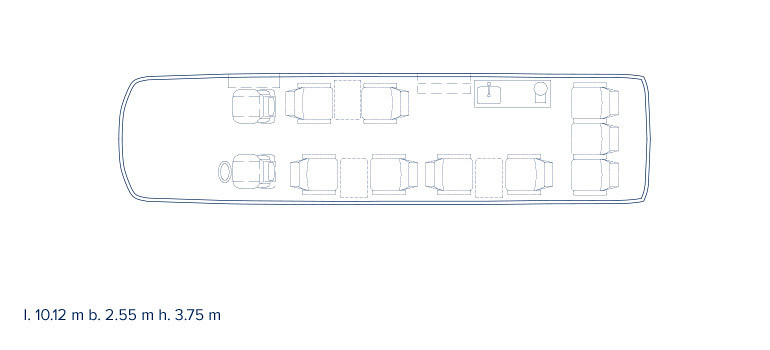 Koninklijke Beuk, VIP touringcar la Difference, plattegrond