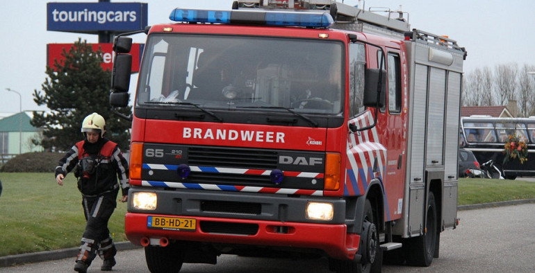 Grote brandweeroefening bij Koninklijke Beuk in Noordwijk